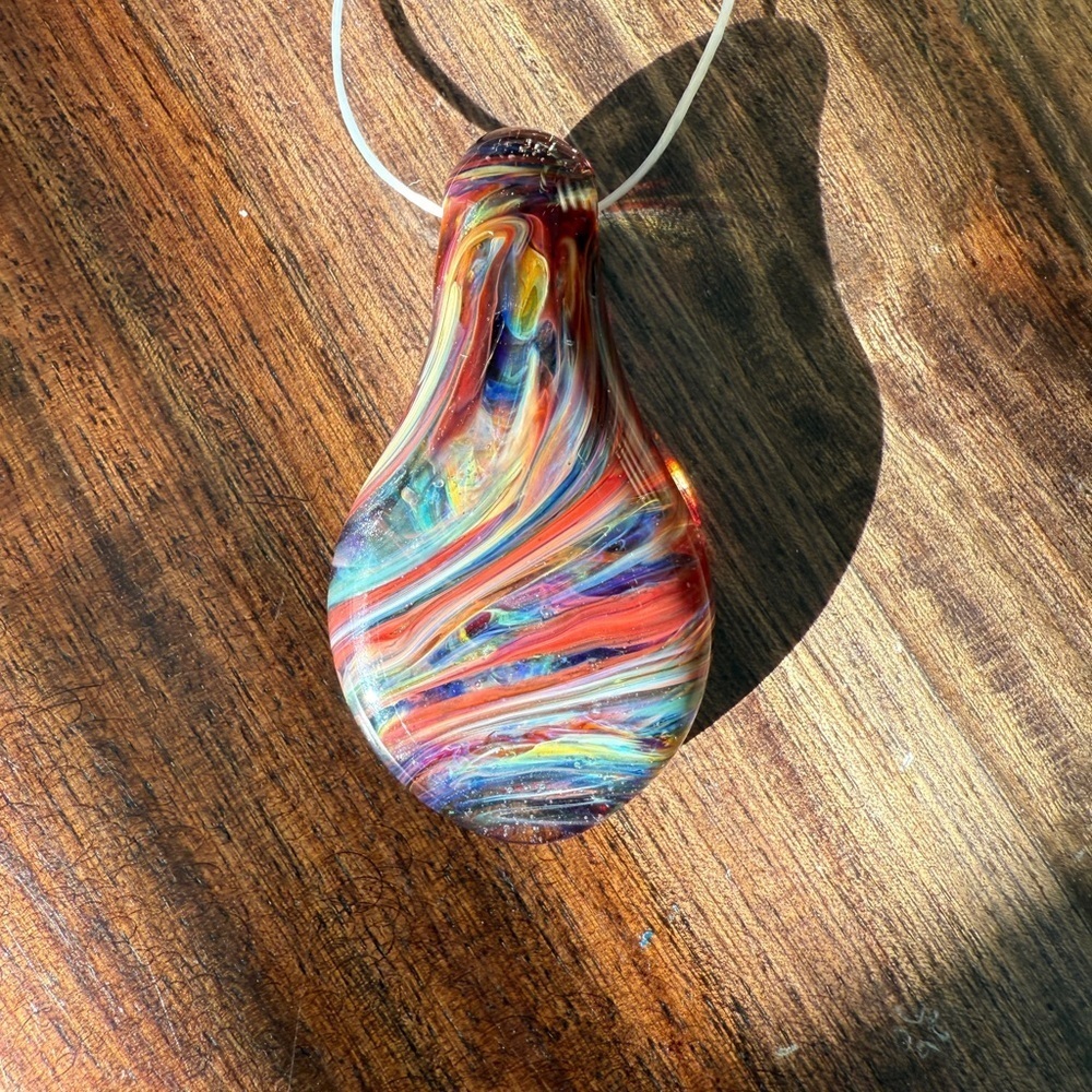 Multicolor Glass Pendant Necklace - Picture 1 of 4